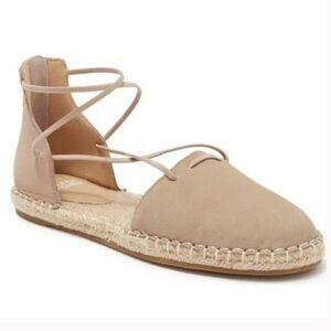 Eileen Fisher Espadrille Leather Lace up Braided Flat‎ Sandal Tan Shoes Size 9
